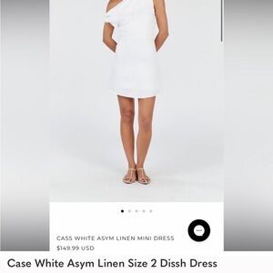 Dissh White Asymmetrical Linen Dress